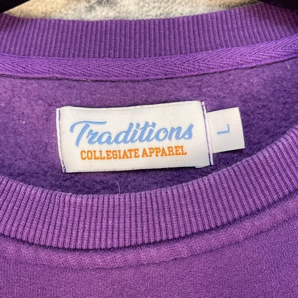 Vtg Collegiate Apparel Louisiana State Unisex Crewneck Sweatshirt Purple L - Picture 5 of 5